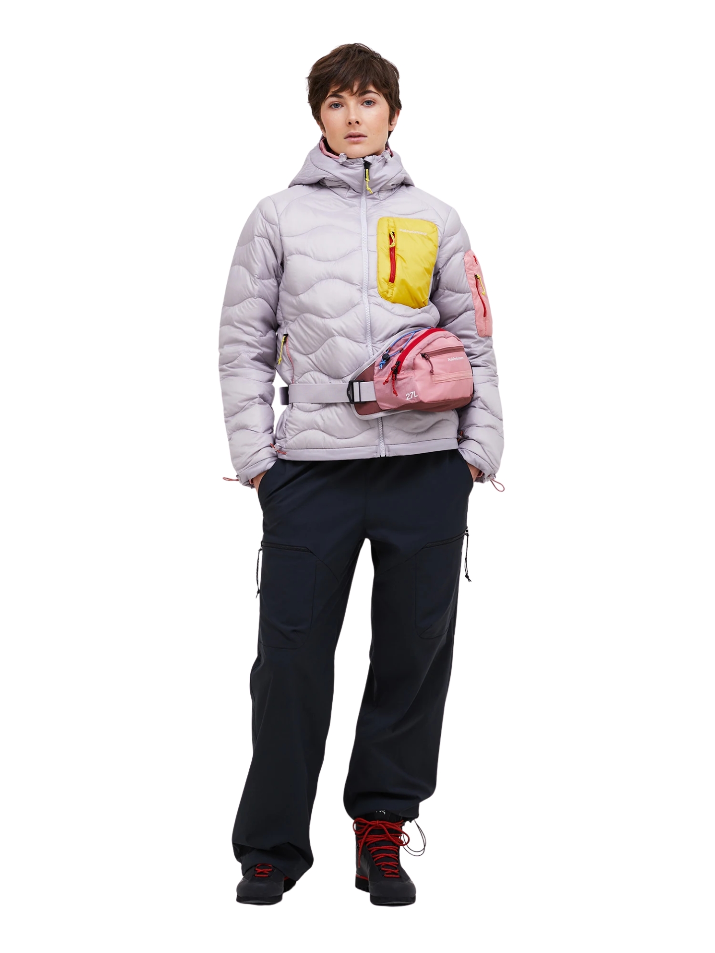 Kurtka Peak Performance puchowa damska Helium Utility Down Hood Jacket grey