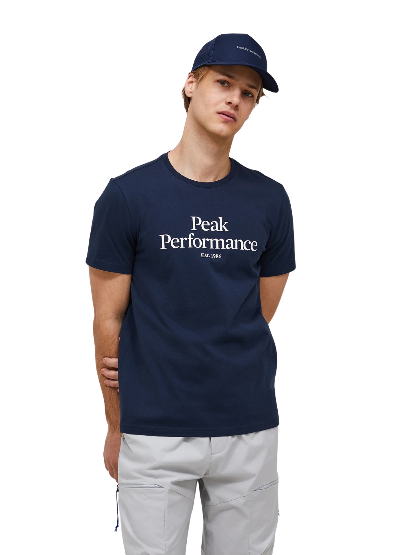 Koszulka męska Peak Performance Original Tee blue shadow / offwhite