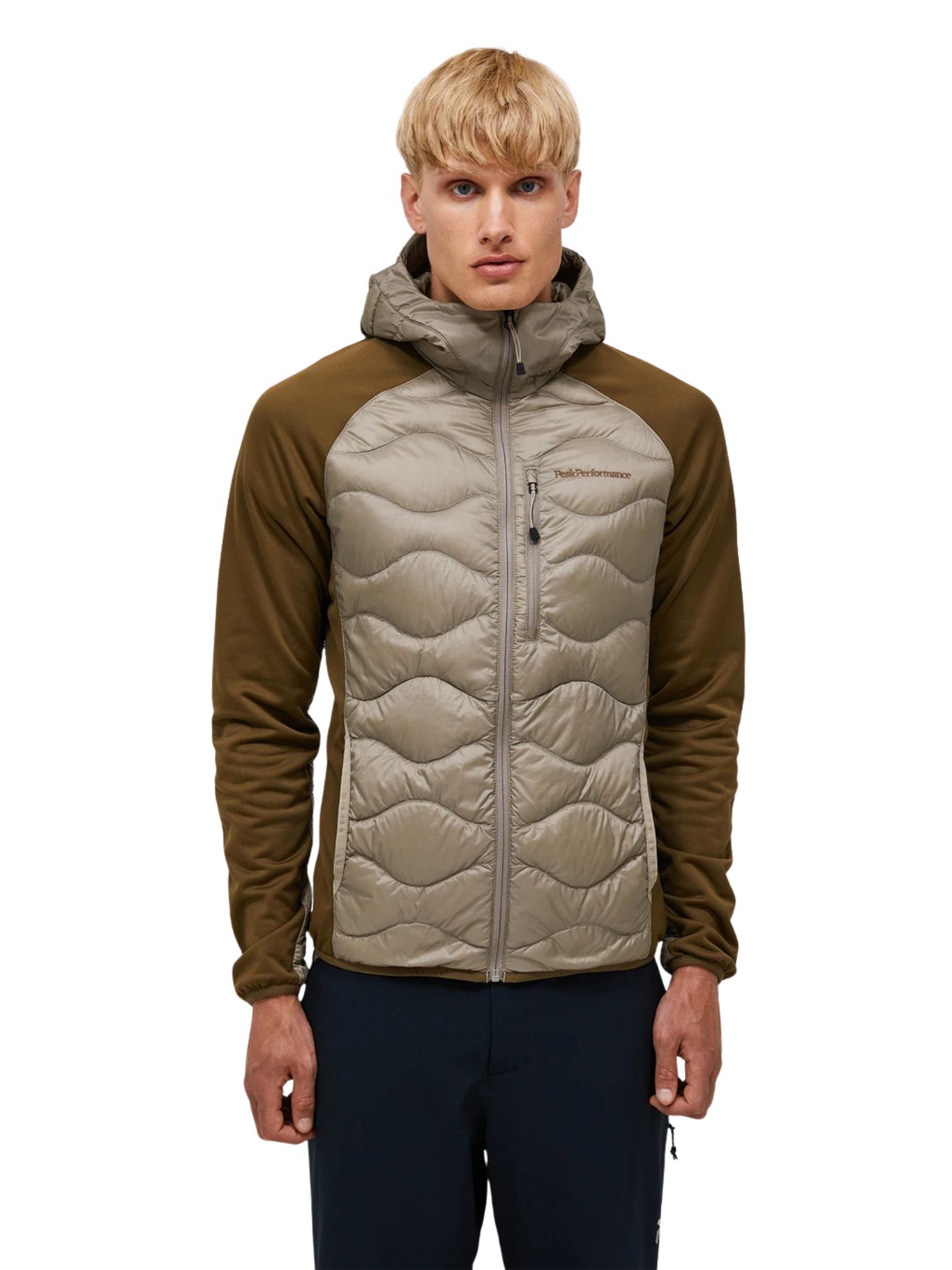 Kurtka puchowa męska Peak Performance Helium Hybrid Down Hood avid beige