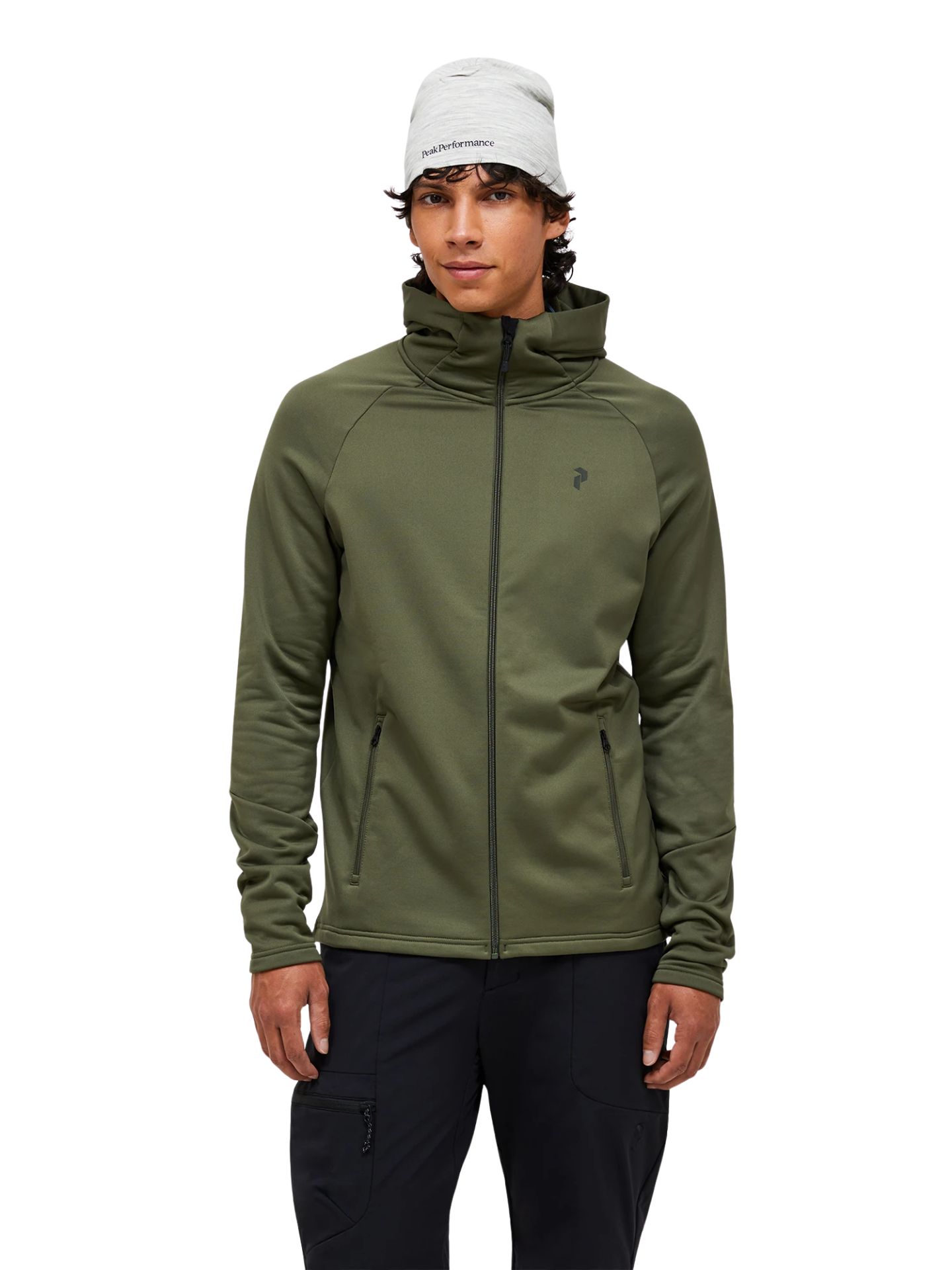 Bluza męska Peak Performance Rider Essentials Midlayer Zip Hood pine needle